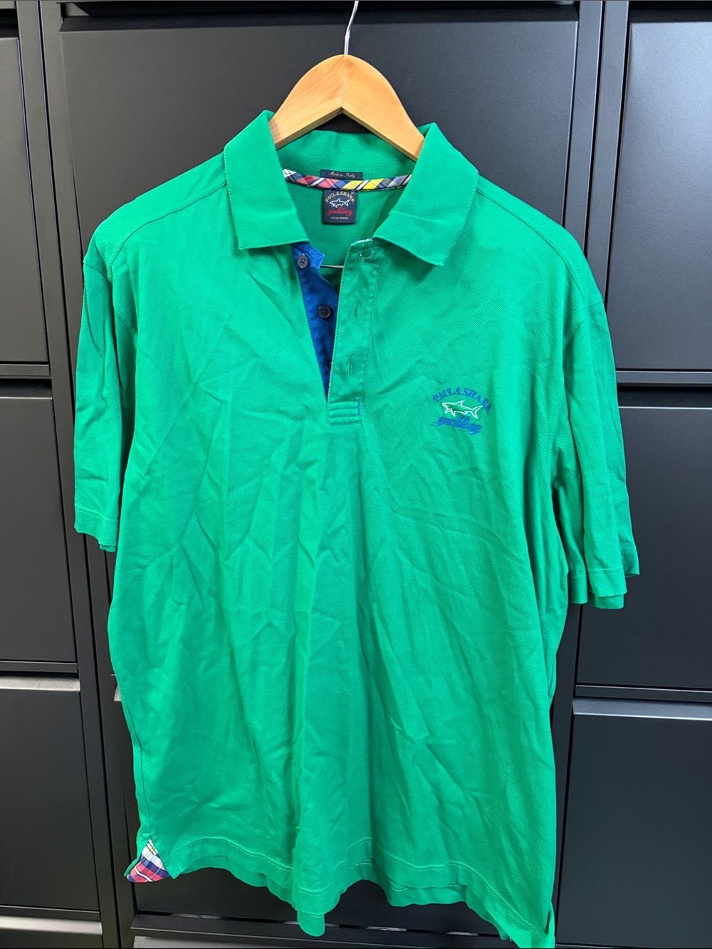 Paul & Shark Bright Green Polo with Navy Contrast Placket